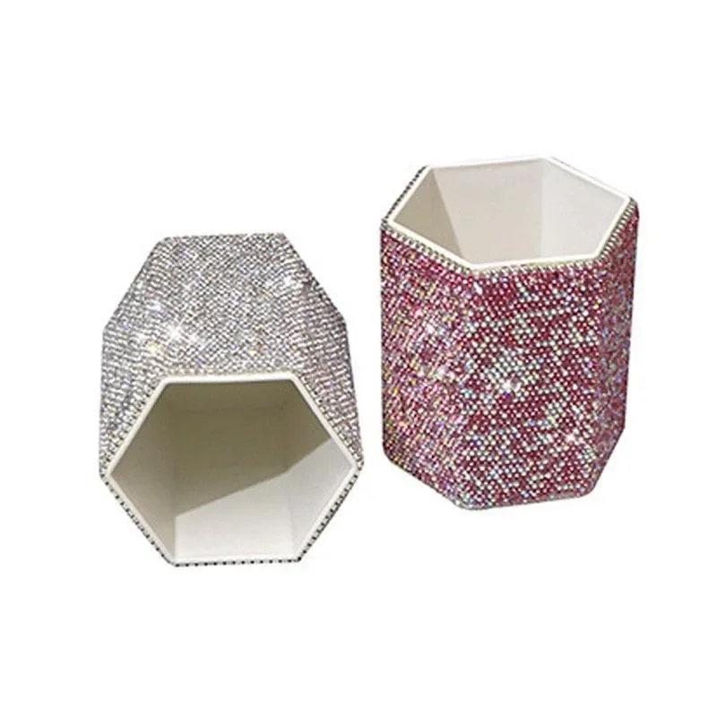 Diamond makeup brush storage desktop box pen holder, drill bucket large capacity advanced