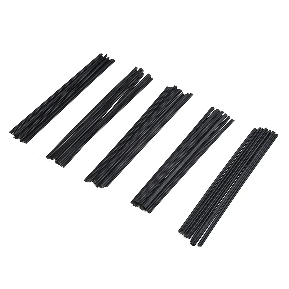 50 Stuks 200mm PP Zwart Plastic Lasstaven Auto Bumper Reparatie Sticks Lasser Soldeergereedschap Lage Temperatuur Brosse Lasstaven