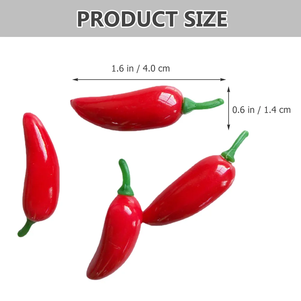 

100pcs Simulated Artificial Red Pepper Foams Vegetable Decoration Farmhouse Decors Hot Chili Ornament Photography Props