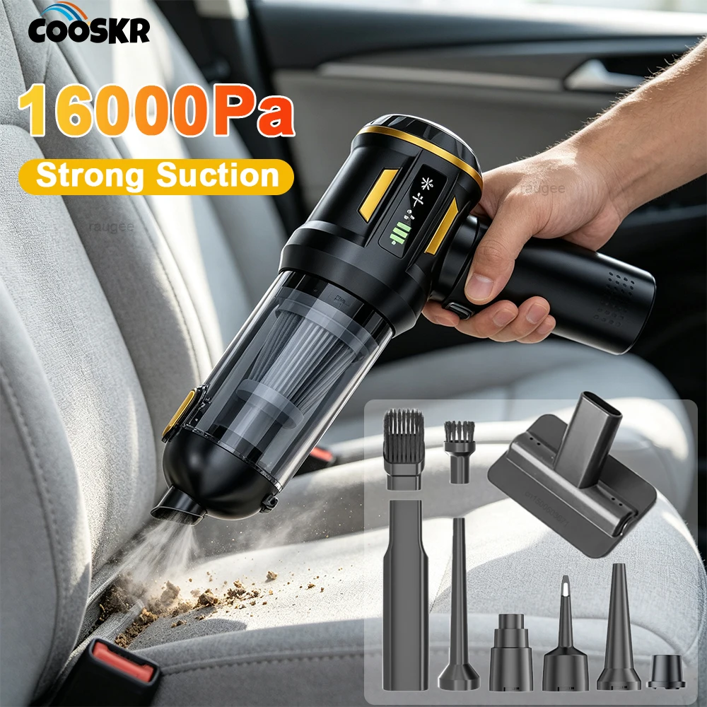Portable Vacuum Cleaner Rechargeable Wireless Home / Car Vacuum with Crevice Tool Brush Nozzle Powerful Handheld Vacuum Cleaner