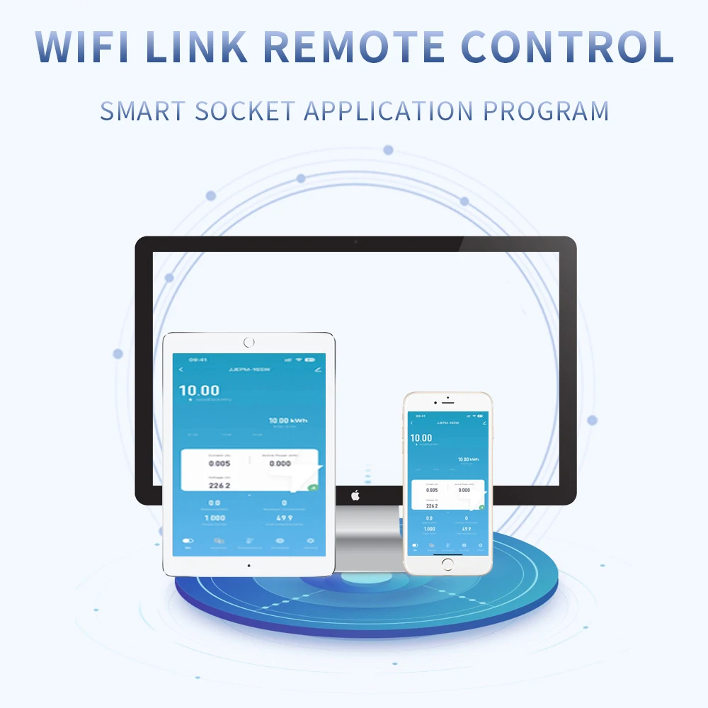 AC 220V 디지털 전력계 소켓 Tuya WiFi 타이머 스위치 전기 에너지 미터 저전압 과전류 보호기 EU 플러그