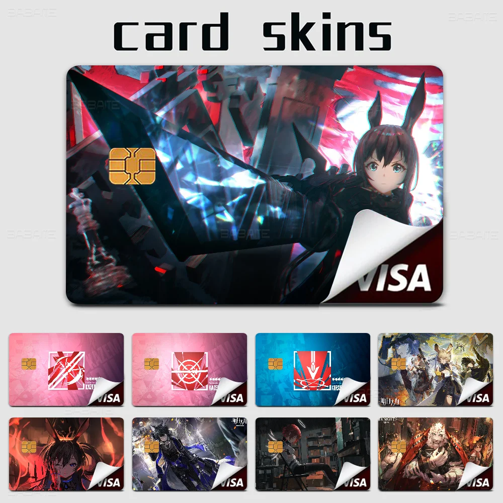 A-Arknights Anime Spend Or Save Funny Shell On Off Ultra Thin No Fade Sticker Skin Cover Film For Debit Credit Card