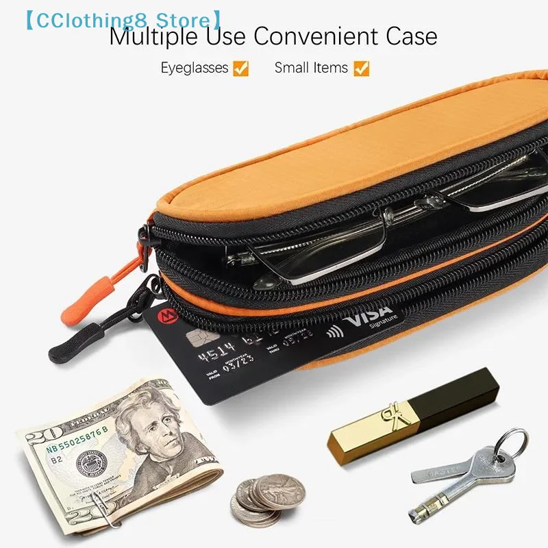 Double Layer Sunglasses Case Organizer Waterproof Travel Bag Multi-Functional Durable Material Storage Box Business Trips【AliS8】