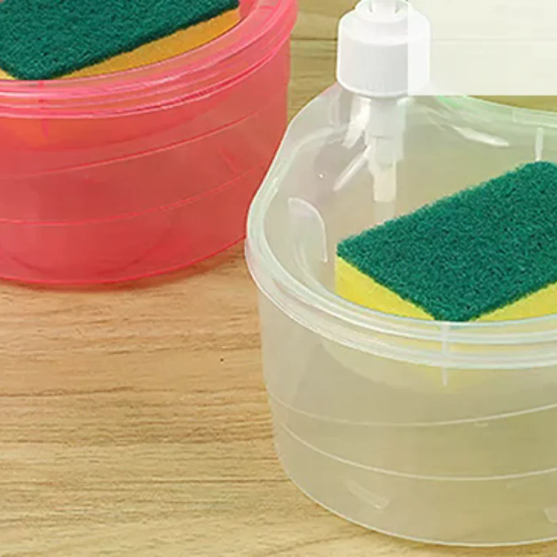 

Дозатор для мыла и держатель для скруббера Многофункциональный контейнер для мытья посуды 1000 мл Ручная раковина Дозатор для мыла для мытья посуды для кафе