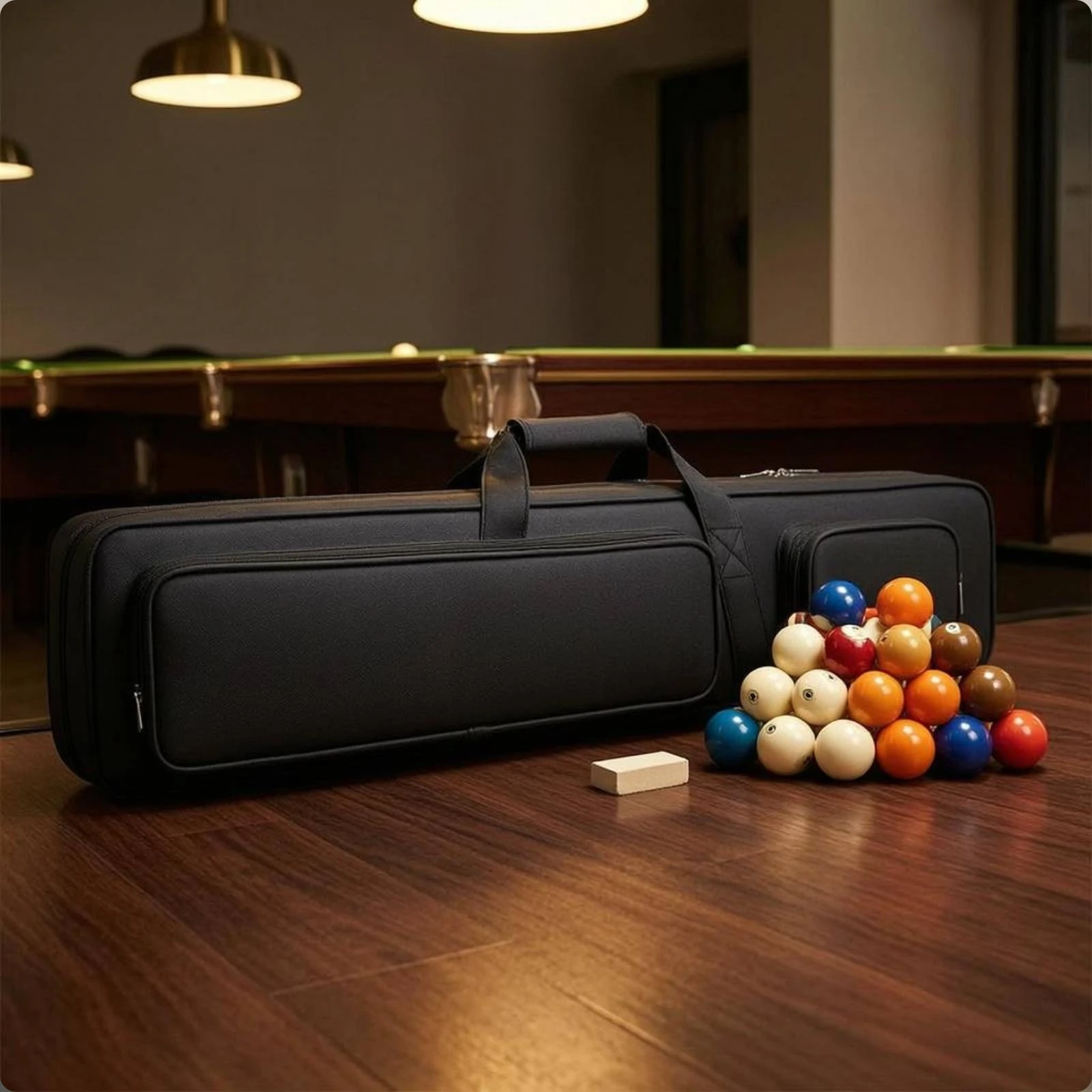 Pool Cue Bag Two-Way Carry Billiard Cue Case Billiard Stick Case Zippered Sports Storage High-Density Nylon for Travel