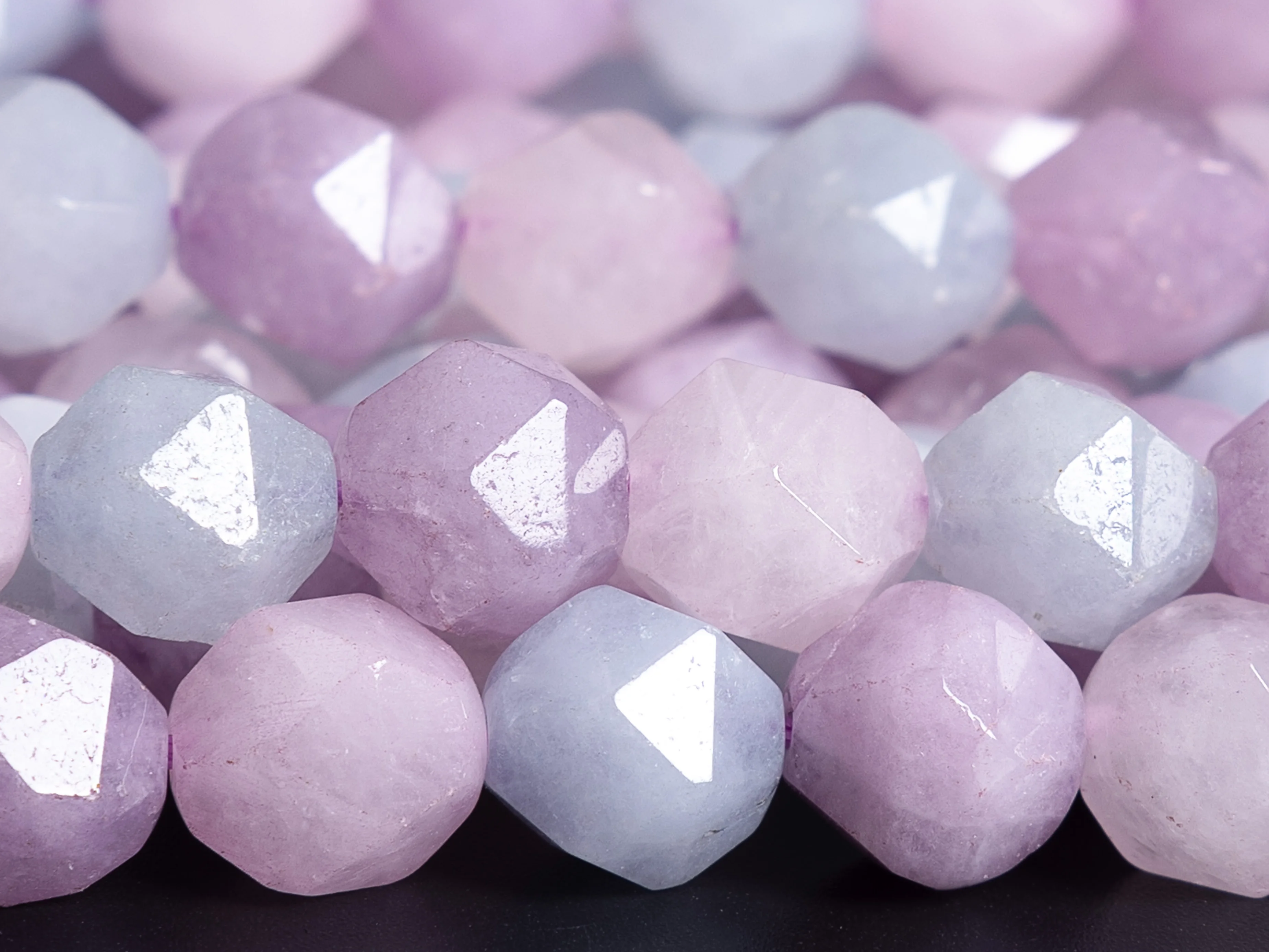 Genuine Natural Rainbow Aquamarine Rose Quartz Amethyst Beads Star Cut Faceted AAA Full Strand Beads DIY for Jewelry Making