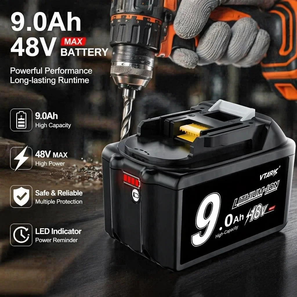 BL1860 18V 9000mAh Lithium Battery Replacement Upgrade For Makita Cordless Tools 18650 Cell With Optional Charger