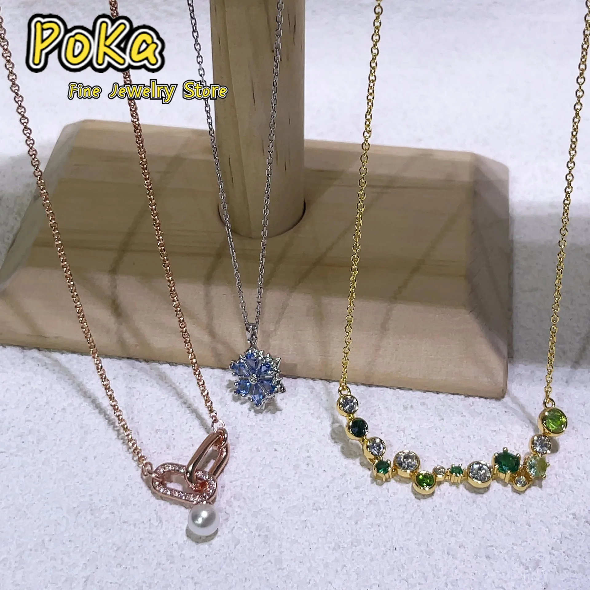 

New Jewelry Fashion Unique Chain with Pearl Necklace Long Earrings Bracelet Ring Luxury Brand Jewelry Set Memorial Gift