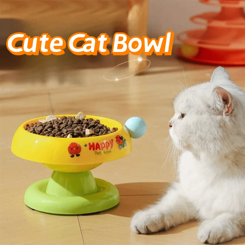 

Stainless Steel Pet High Footed Bowl Cartoon Anti Vomiting Cat Food Water Bowl Detachable Bowl Anti Slip Water Feeder Container