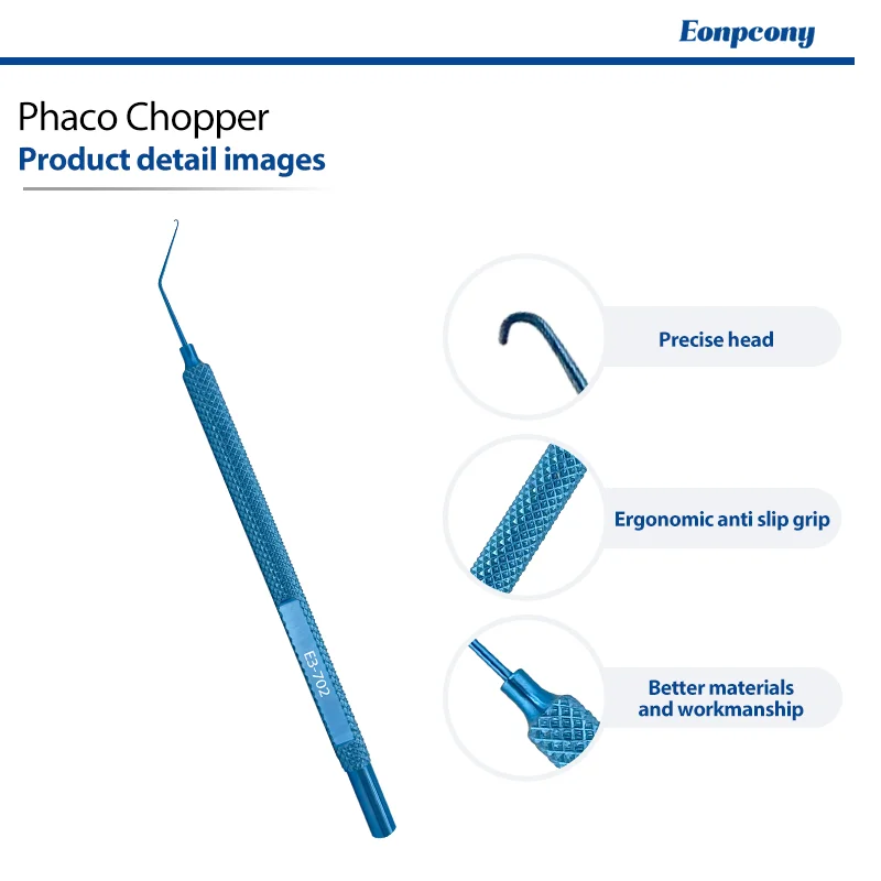 Phaco Chopper Ophthalmic Titanium Phaco Chopper Reusable Eye Surgical Instrument for Cataract Surgery Nucleus Chopping