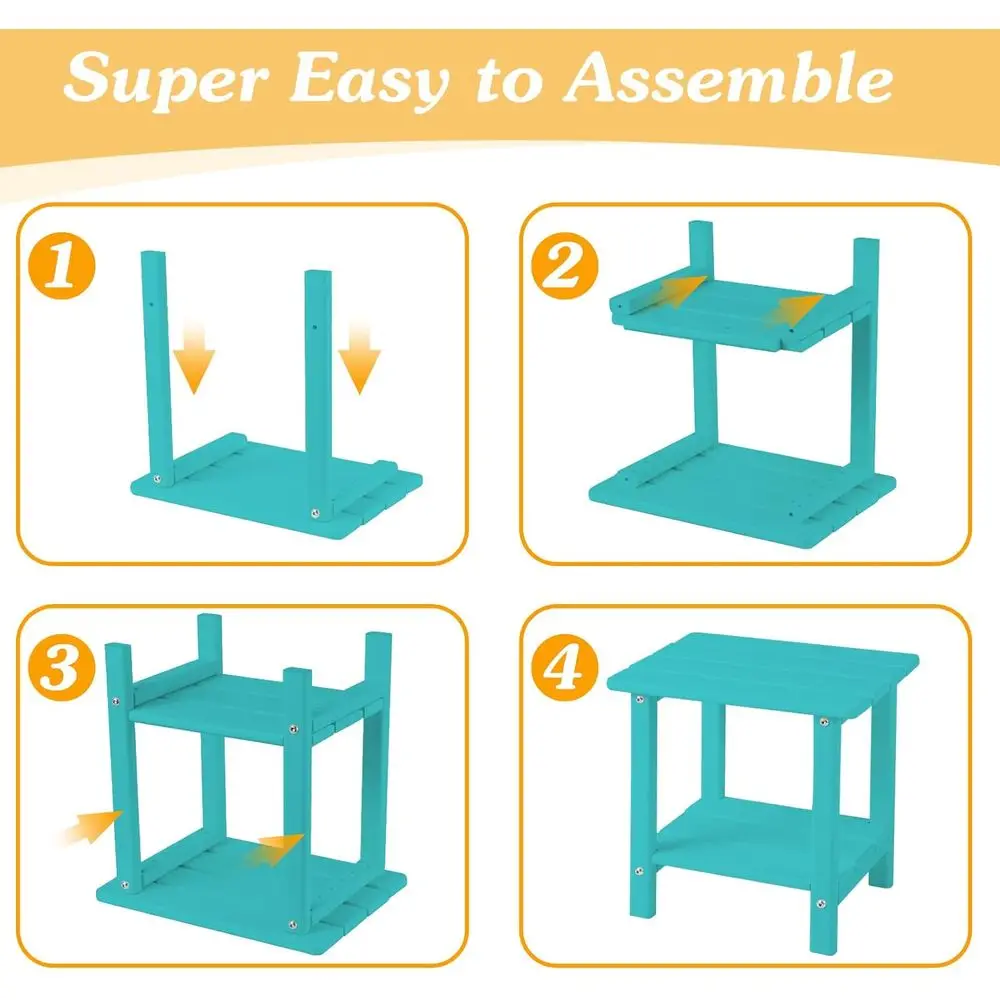 طاولة جانبية للفناء مقاومة للعوامل الجوية بطبقتين، 16.5 طاولة نهاية خارجية للشرفة ومنطقة حمام السباحة #6