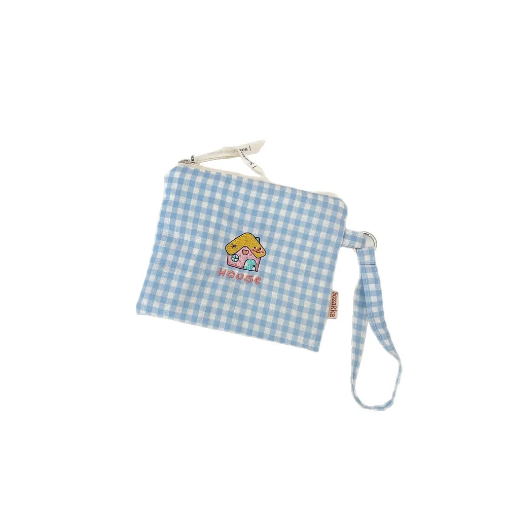 Mini Embroidered Coin Purse Portable Storage Pouch For Earbuds Lipsticks Jewelry Coins Women Daily Small Item Organizer Bag