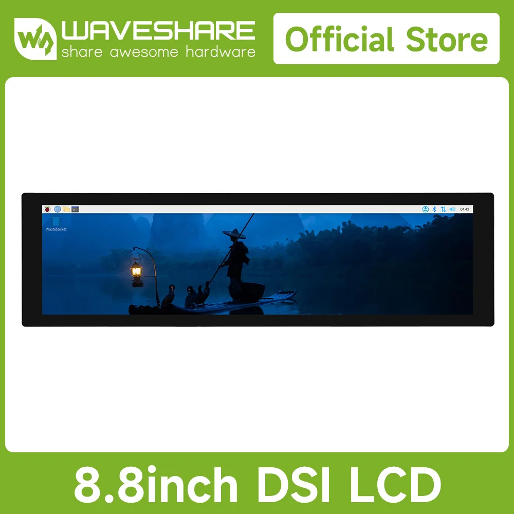 Waveshare 8.8inch DSI Capacitive Touch Display 480×1920 IPS Optical Bonding Toughened Glass Panel for Raspberry Pi 5/4B/3B