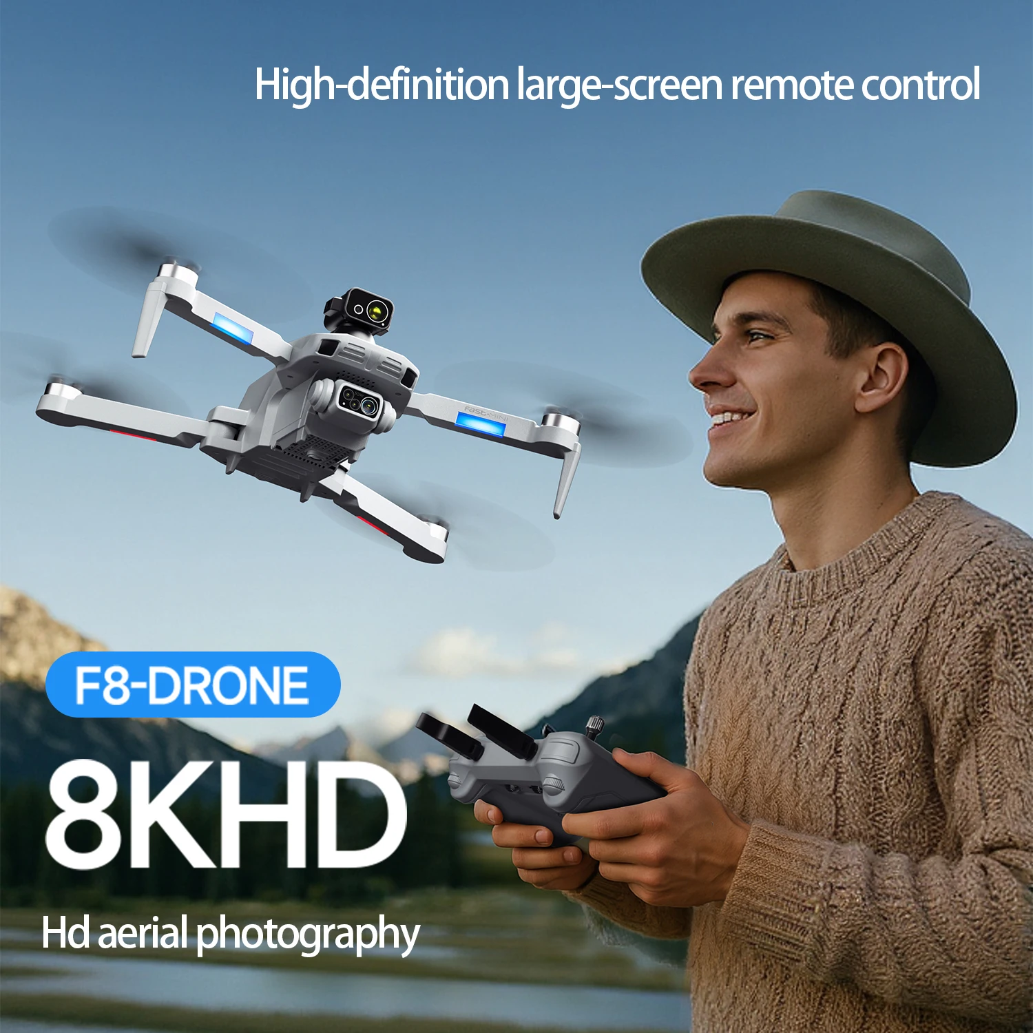 2025 جديد F8 PRO MAX GPS الطائرة بدون طيار المهنية 8K HD كاميرا الطائرات بدون طيار طائرة بدون طيار FPV مع شاشة التحكم عن بعد فرش كوادكوبتر اللعب