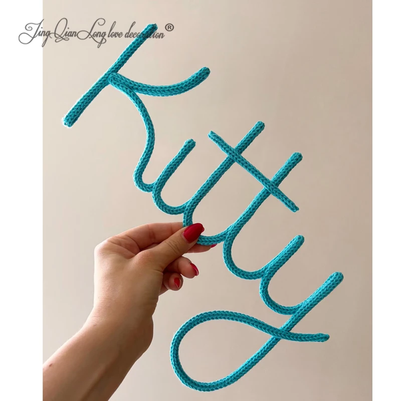 Colour Personalised Knitted Wire Name Word Sign | Nursery Decor | Custom Baby Gift | Wire Signs | Kids Decor | Children’s gifts