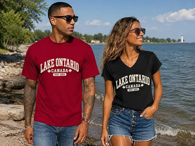 Ontariosee T-Shirt „Always Lake Ontario and The Gulf of Mexico“ Shirt Klassische 70er 80er Retro-Ästhetik Kleidung für Frauen Männer T-Shirts – Detail 8