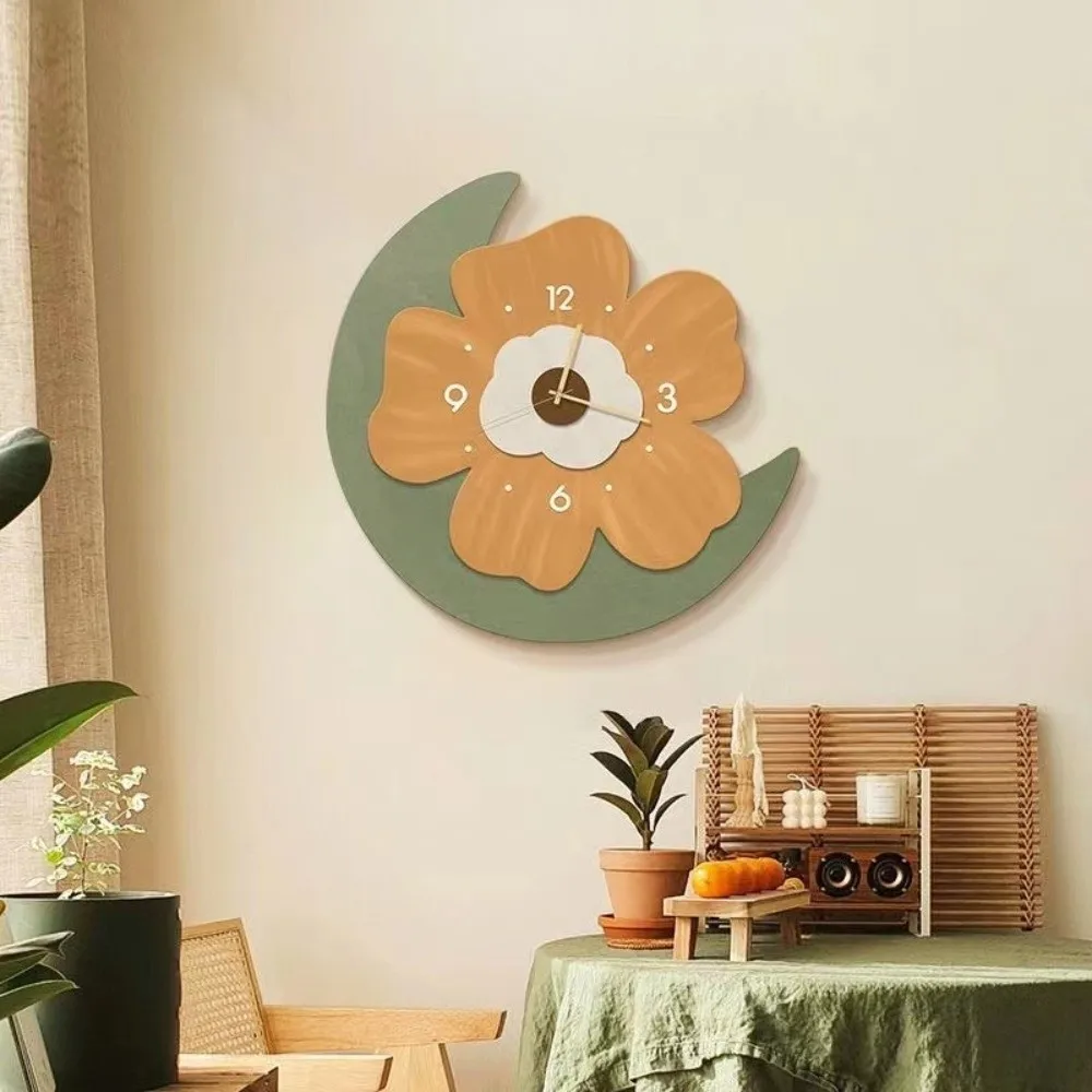Wall Decoration 30cm Flower Creative Clock Slient Decor Modern Simple Wall Clock Cartoon Artistic Home Clock Office Decoration