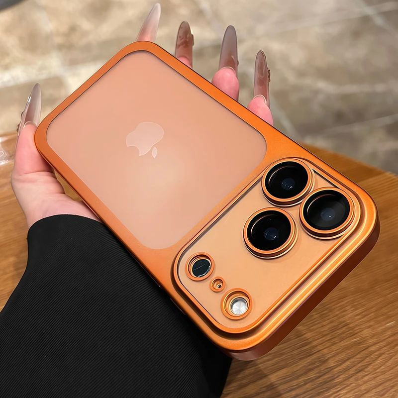 Luxuriöse Nano-Matt-Transluzente Hülle für iPhone 18 17 16 Plus 15 14 13 Pro Max mit Objektivschutz und Matter Rückseite