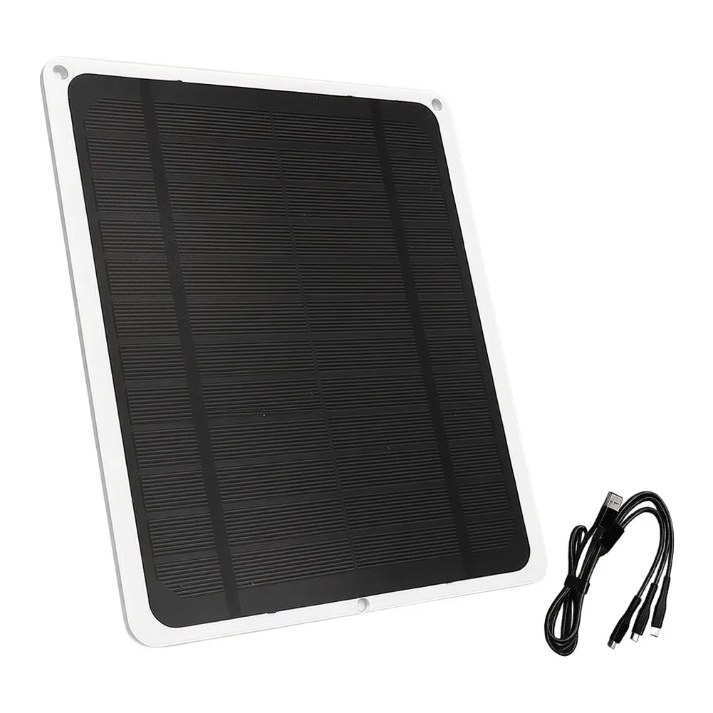1 Piece 5W Monocrystalline Solar Panel Charger Dual USB Output For Outdoor Phone Camping Hiking Power Supply