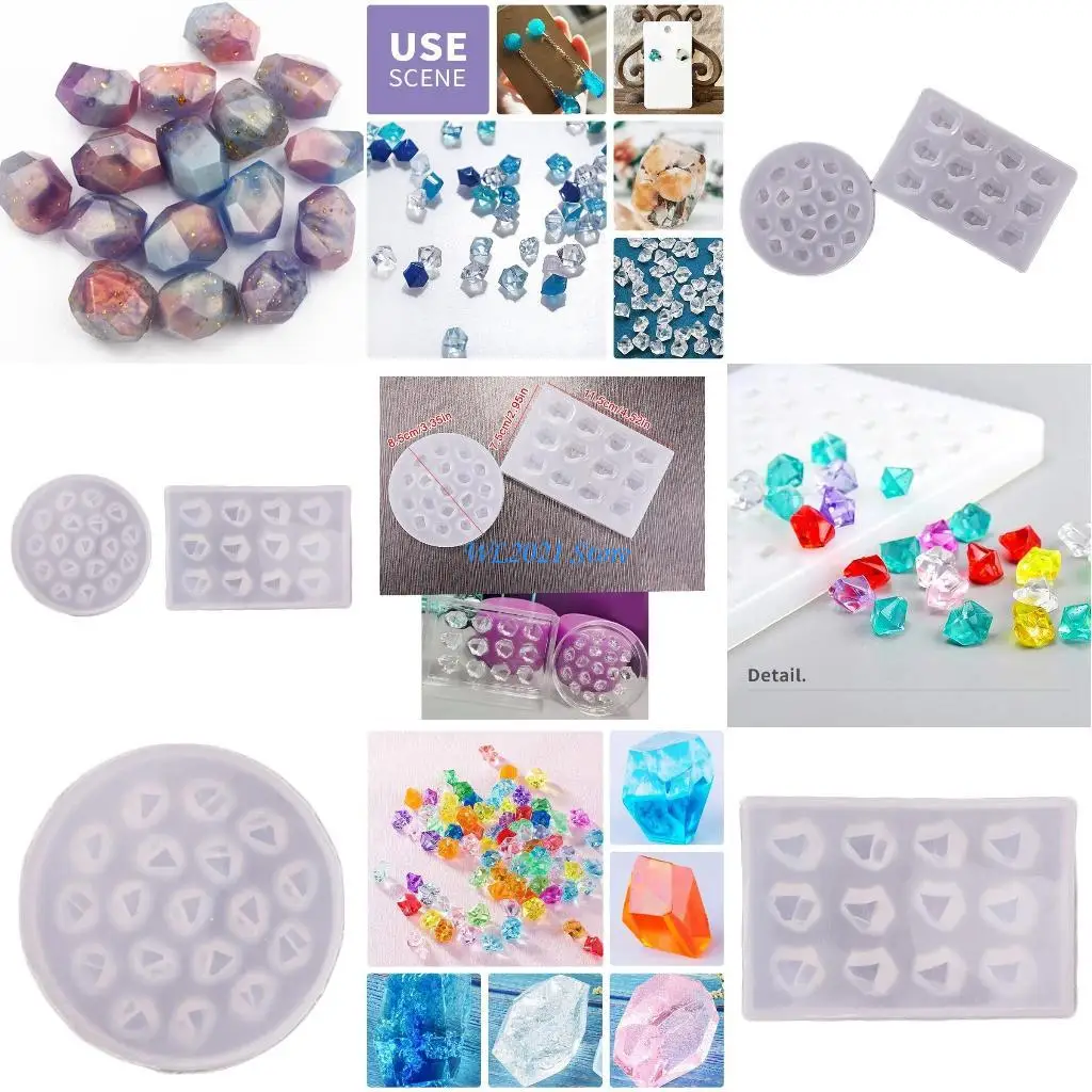 

G5GC Diamond Fondant Candy Silicone Mold for Cake Decor,Cupcake Chocolate Epoxy Resin Jewelry Casting Moulds