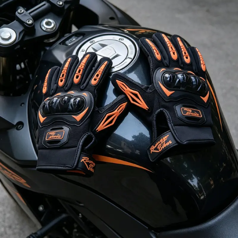 Motorcycle protect Gloves Waterproof Touch Screen Full Finger Leather Joint protection Anti-fall Moto Non-slip Riding Men Novelt - 2