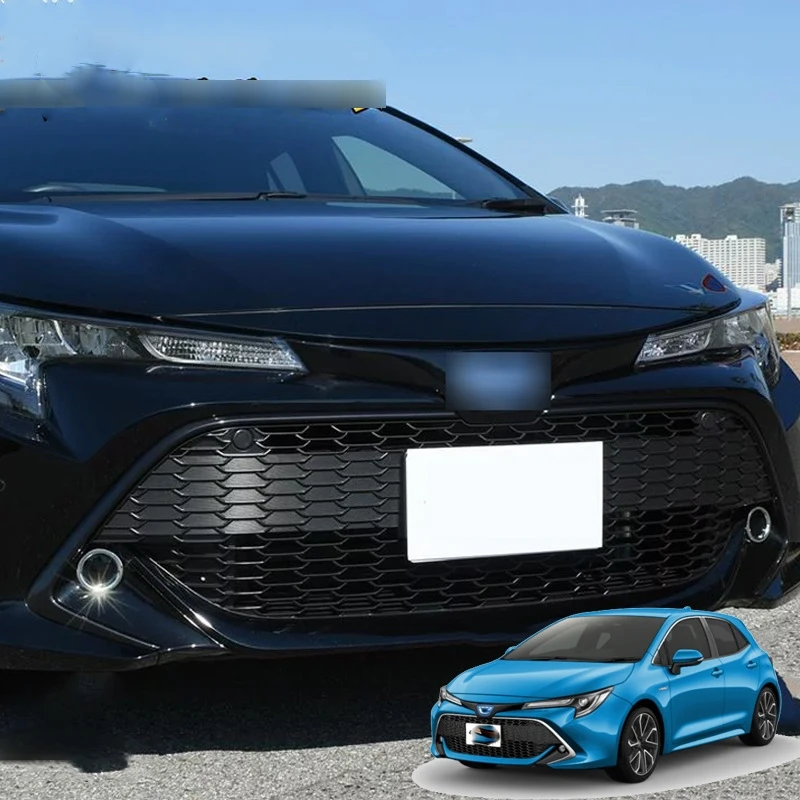 For Toyota Corolla Sport Hatchback 2018-2022 ABS Exterior Front Rear Bumper Fog Lights Lamps Eyelid Eyebrow Stripes Circle Cover