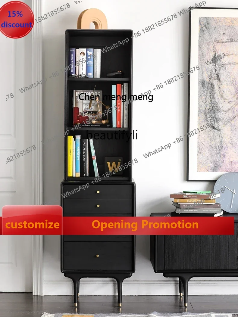 

ss7304 Книжный шкаф из массива дерева в скандинавском стиле, шкаф для хранения в средневековом индустриальном стиле, напольная книжная полка для гостиной, витрина