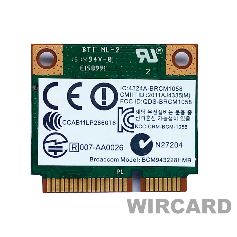 BCM943228HMB 820/840/850/640/440/430/445 G1 Dual Band Wireless Network Card