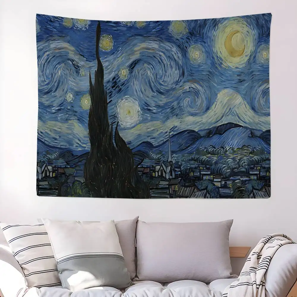 Van Gogh Starry Sky Art Tapestry Art Printing Art Science Fiction Room Home Decor Wall Art Decor