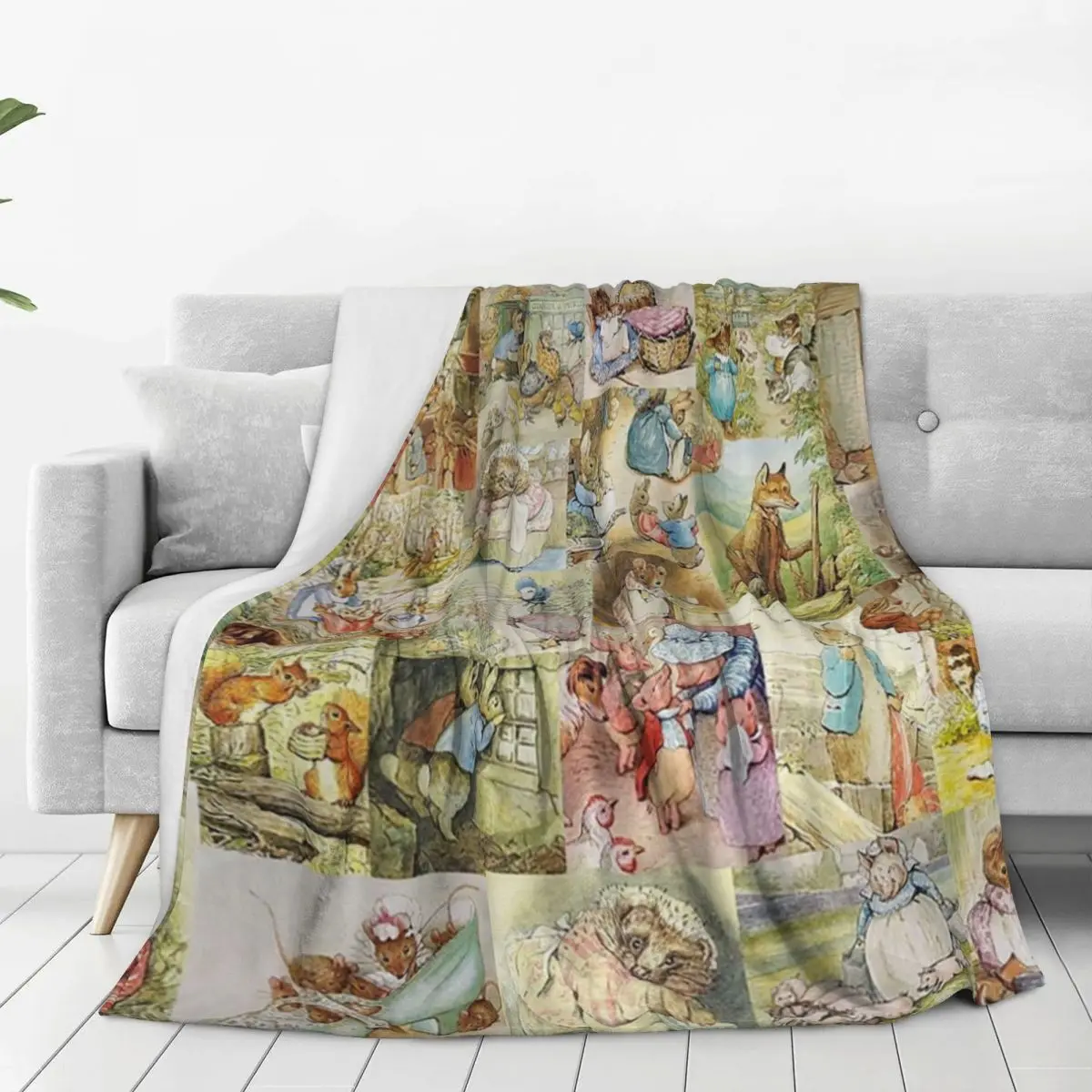 Beatrix Potter Collage Blankets Fleece Lightweight Throw Blankets Sofa Throw Blanket For Couch Bedding Office Throws Bedspread