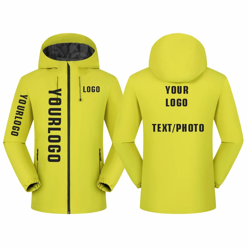Custom Company Logo Picture Personalized Custom Anywhere Men Women Outdoor Sports DIY Keep Warm Stand Up Collar Assault Suit