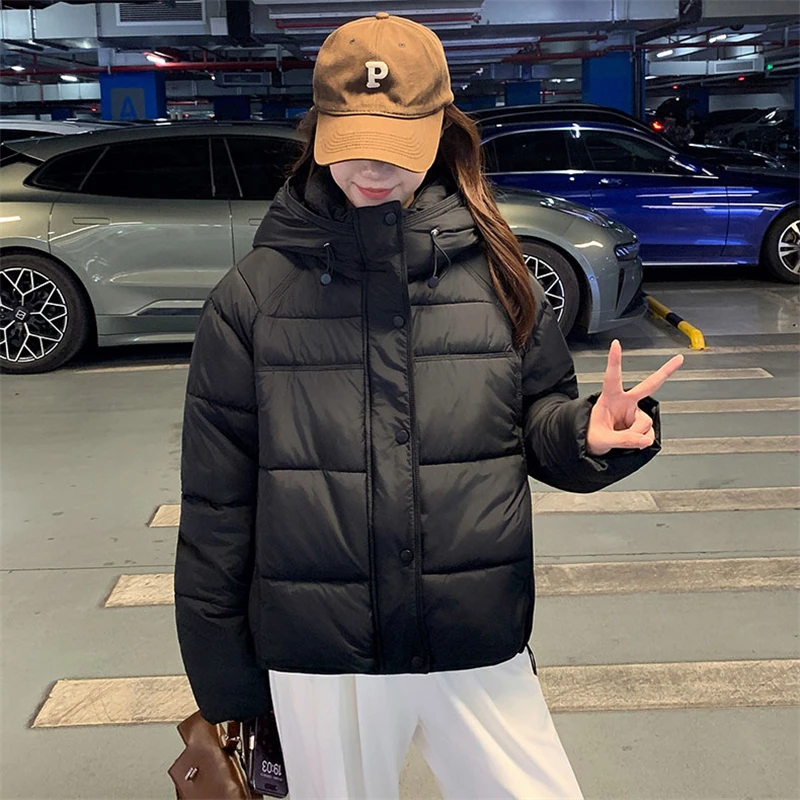 

2025 Autumn/Winter New Down Cotton Padded Jackets Women Short Cotton Jacket Korean Edition Loose Thick Hooded Coat Fashion Trend