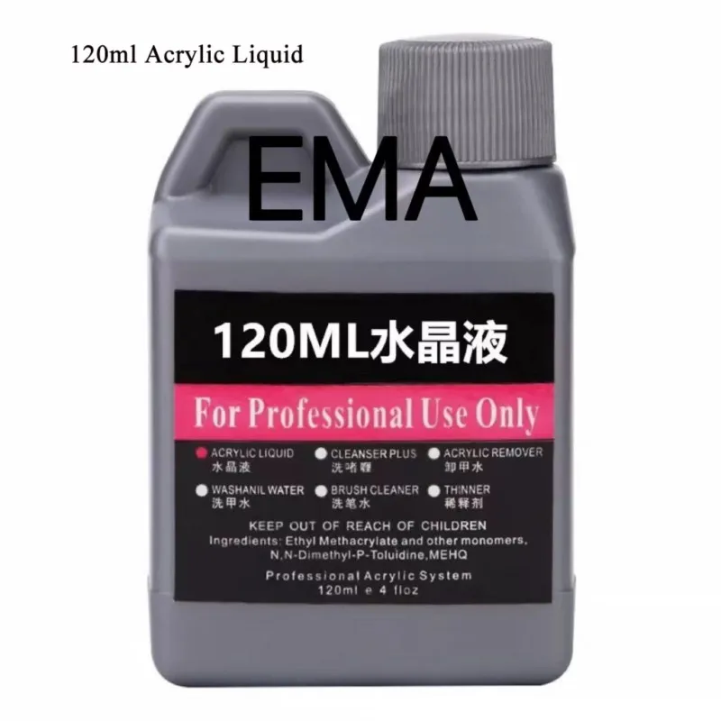 1 sztuk EMA płyn do akrylu Monomer 40/120ML paznokci akrylowy kryształ płyn do Manicure budować proszek akrylowy rozszerzenie/zanurzenie narzędzia #