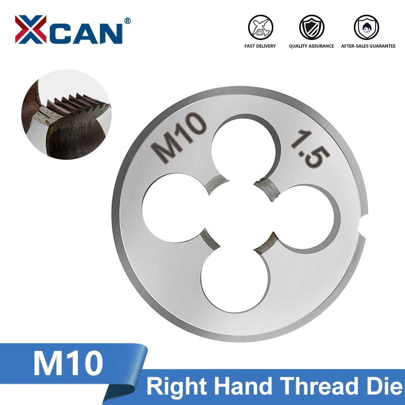 XCAN M10 Thread Die 1pc Right Hand Metal Thread Tool Metric Screw Dies for Metal Threading Hand Tools Alloy Steel Round Dies