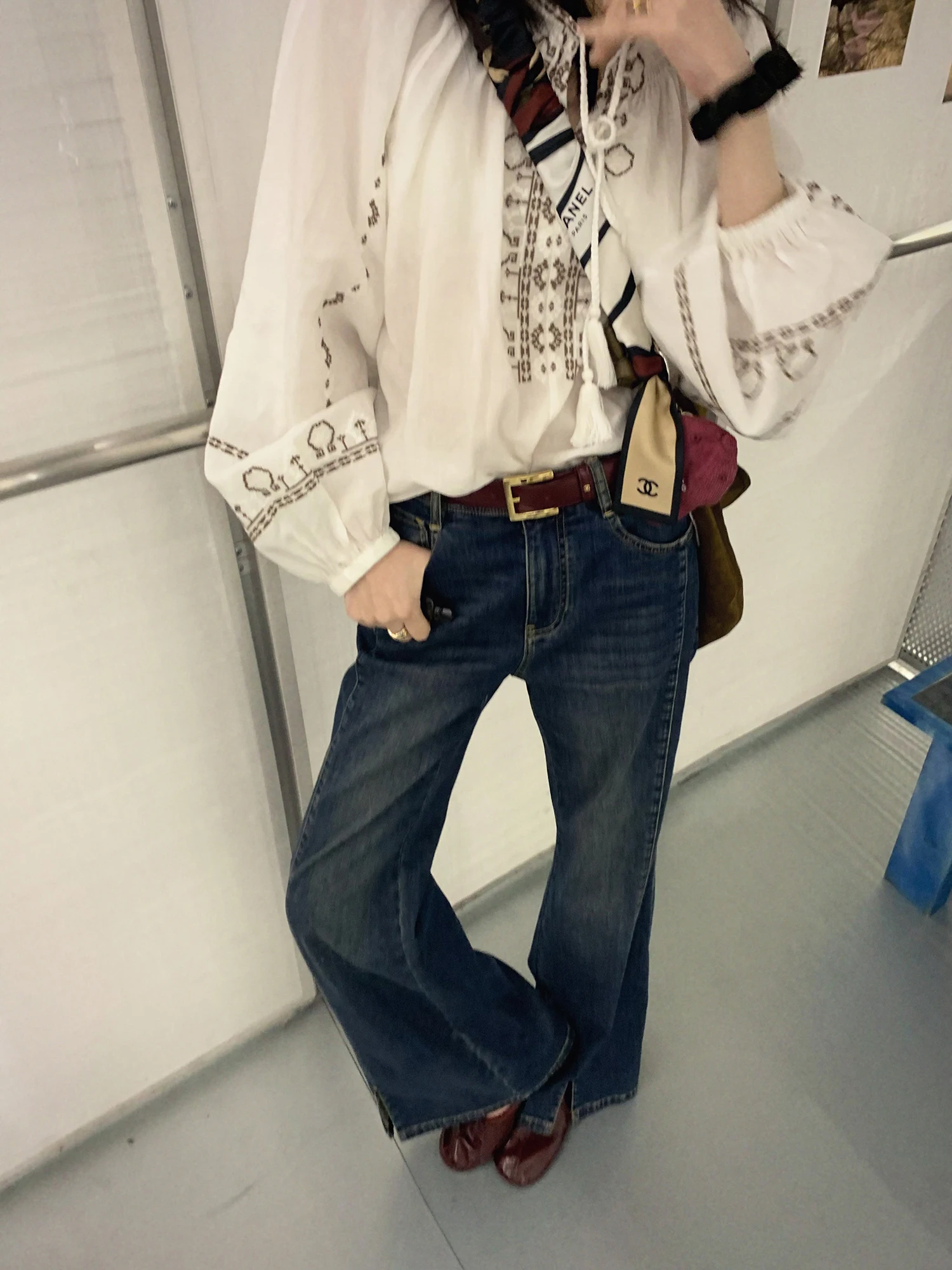 

Street Style High Street Low Waist Torn Denim Jeans Women's Vintage Washed Split Jeans Casual Loose Fit Spring Season