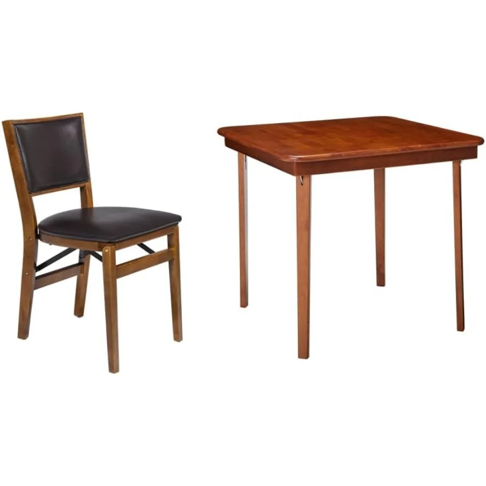 Stakmore Retro Gestoffeerde Rugklapstoel Fruithout Afwerking, Set Van 2