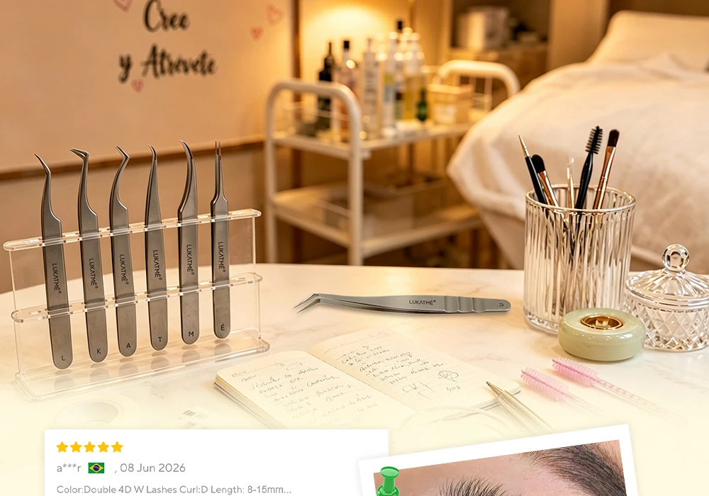 LUKATME Doppelte 4D W-Form Wimpernverlängerungen, vorgefertigte Fächer, W-8D Wimpernbüschel, D-Curl, Easy Fan, Mega-Volumen-Wimpern 7-14mm für den Salon – Detail 12