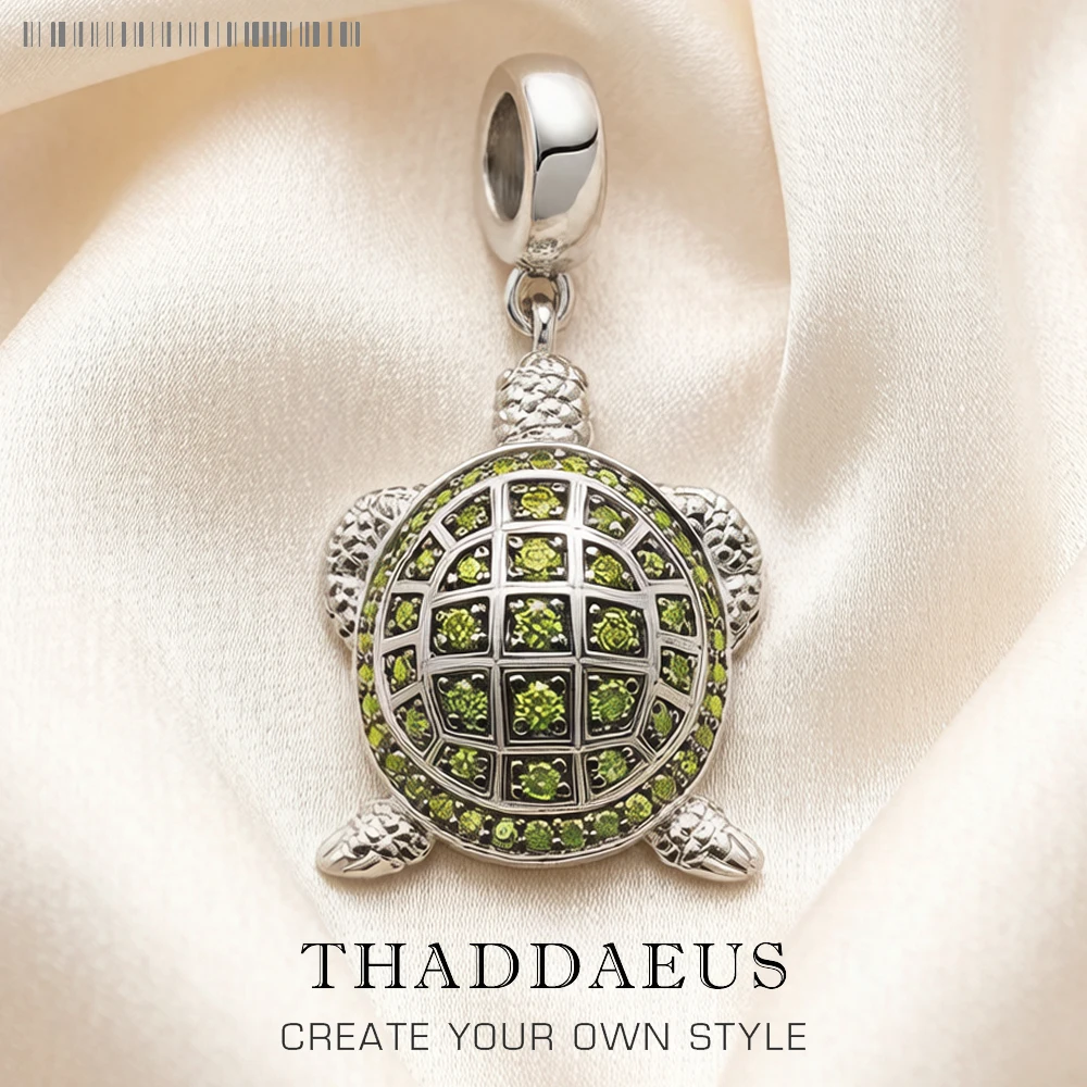 Pendentif tortue verte, grande marque, nouveaux bijoux à la mode, accessoires européens, cadeau en argent Sterling 925 pour femmes et hommes