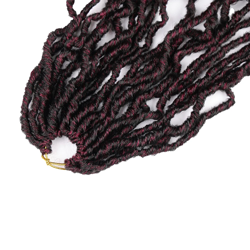 21roots/pack African Faux nu locs Crochet Braids Hair Extensions wigs Synthetic dreadlocks Burgundy Ombre Crochet hair accessory