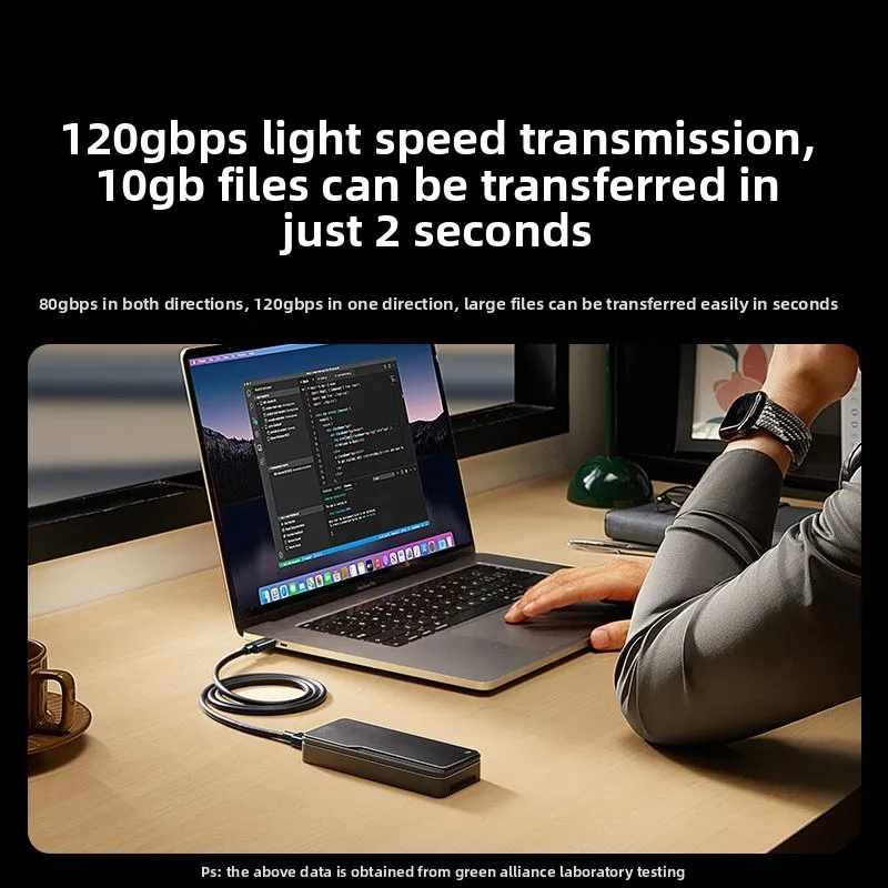 L703 Thunderbolt 5 Type-C Double Head Data Cable 80Gbps High Speed 240W Max Power PD 3.1 Screen Projection Audio Video