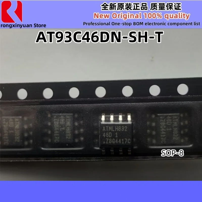 Piezas serie de tres cables, 10 AT93C46DN-SH-T, 46D, AT93C46DN-SH, AT93C46DN, AT93C46D, AT93C46, SOP-8, EEPROM 1K (128x8 o 64x16), 100% nuevo