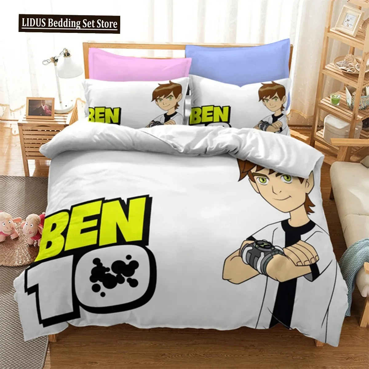 Anime Ben Gwen Duvet Cover 10 Cartoon Bedding Sets Boys Adult Gifts Bed Set 2-3 Pcs Quilt Comforter Covers Home Textiles