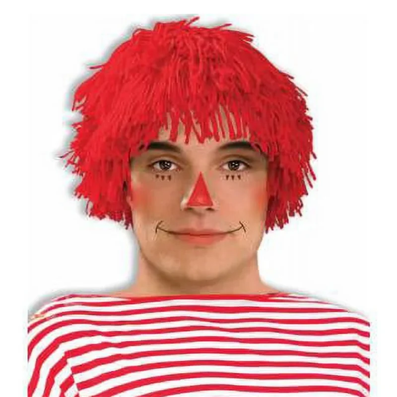 

New Adult Children Boy Party Cosplay Wig Red Wavy Short Hair hand knitting Doll Girl Lolita Wig Headwear Halloween Wig