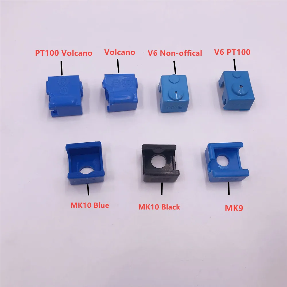 1pcs Silicone Socks For E3D V6 MK8 MK9/MK10/Volnaco Heated Block Sleeve Hotend Protector Cover For 3D Printer Heater Blocks