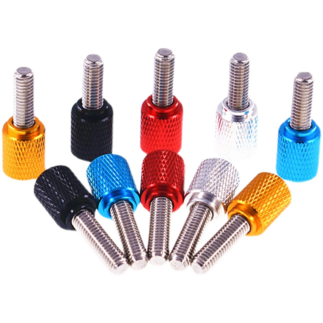 1 Chiếc M6 Màu Sắc Rực Rỡ Ngón Tay Cái Vít Hợp Kim Nhôm + Tặng Đầu Phẳng Knurled Cầm Tay Núm Bước Máy Bu Lông