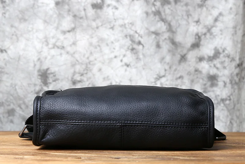 NZPJ Leder herren Schulter Tasche Casual Umhängetasche Top Schicht Rindsleder Horizontale Abschnitt Einfarbig Trend Tablet Computer Tasche – Detail 9