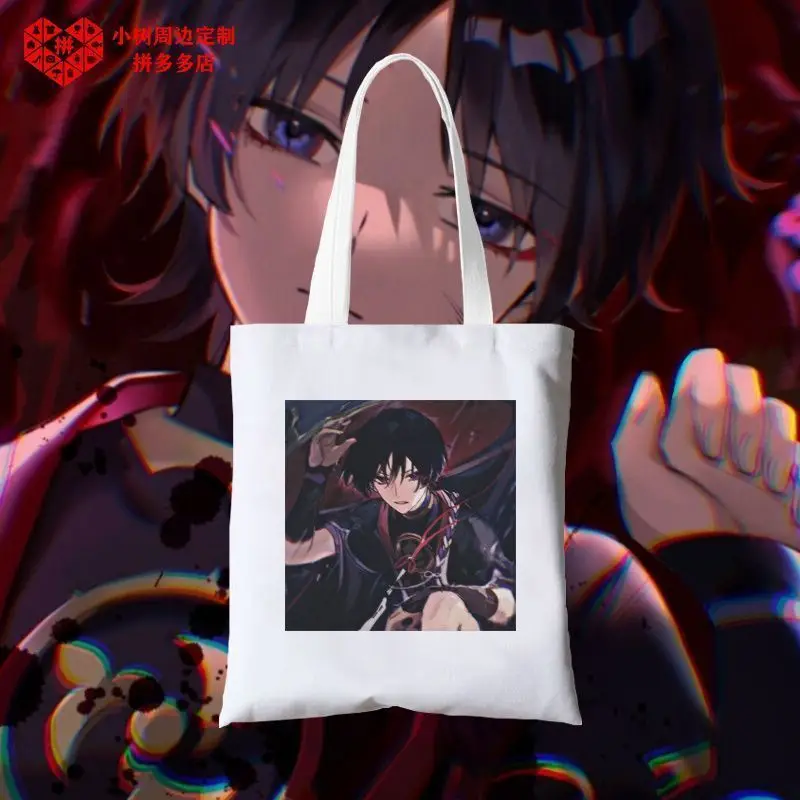 Scatterling Canvas Genshin Impact Student College Style Tutoring Two-Dimensional Shoulder Shopping Bag Ani