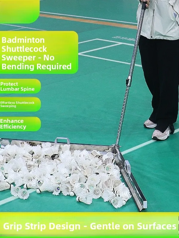 

No-Bend Waist Badminton Ball Sweeper Collector Trainer Device Road Smooth Badminton Net Post Frame Sports Fitn Equipment
