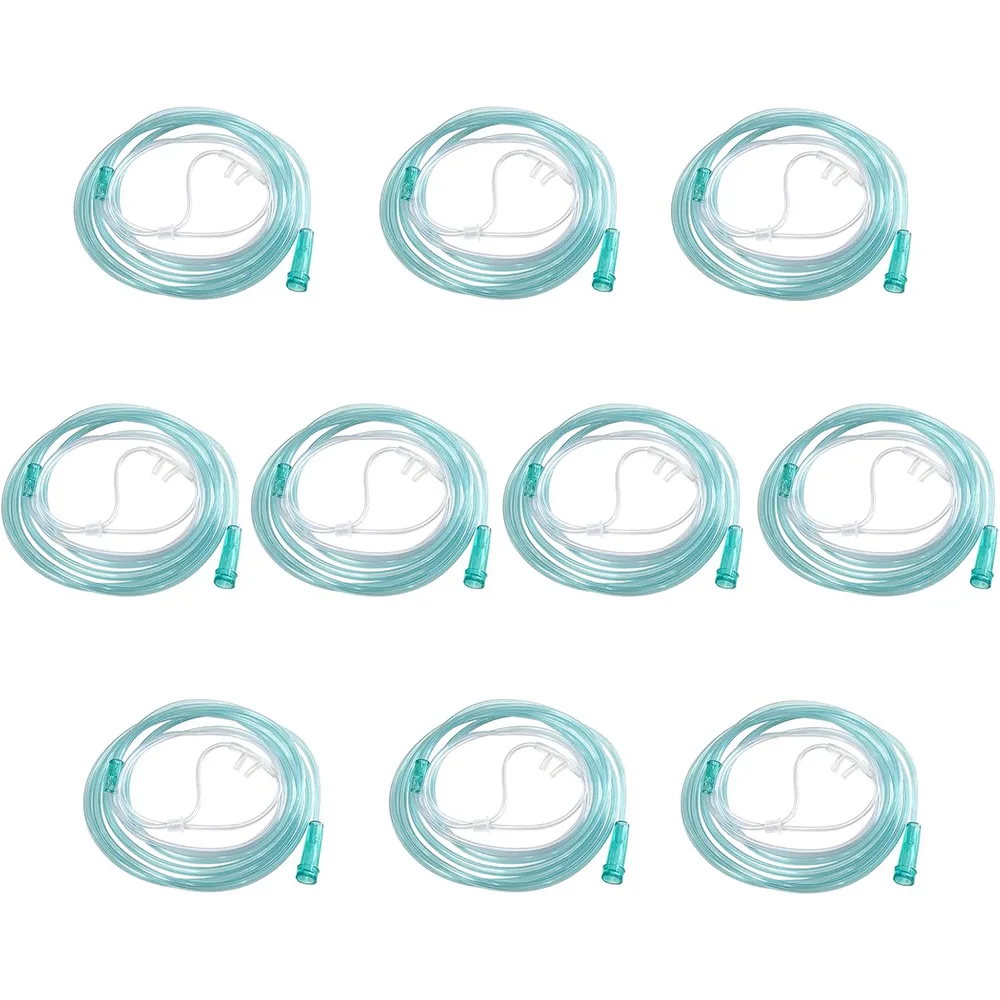10pcs Nasal Cannula 8.2ft Nasal Tubing with Short Nasal Plug Head for Oxygen Kink Resistant Nasal Long-Term Use Patients