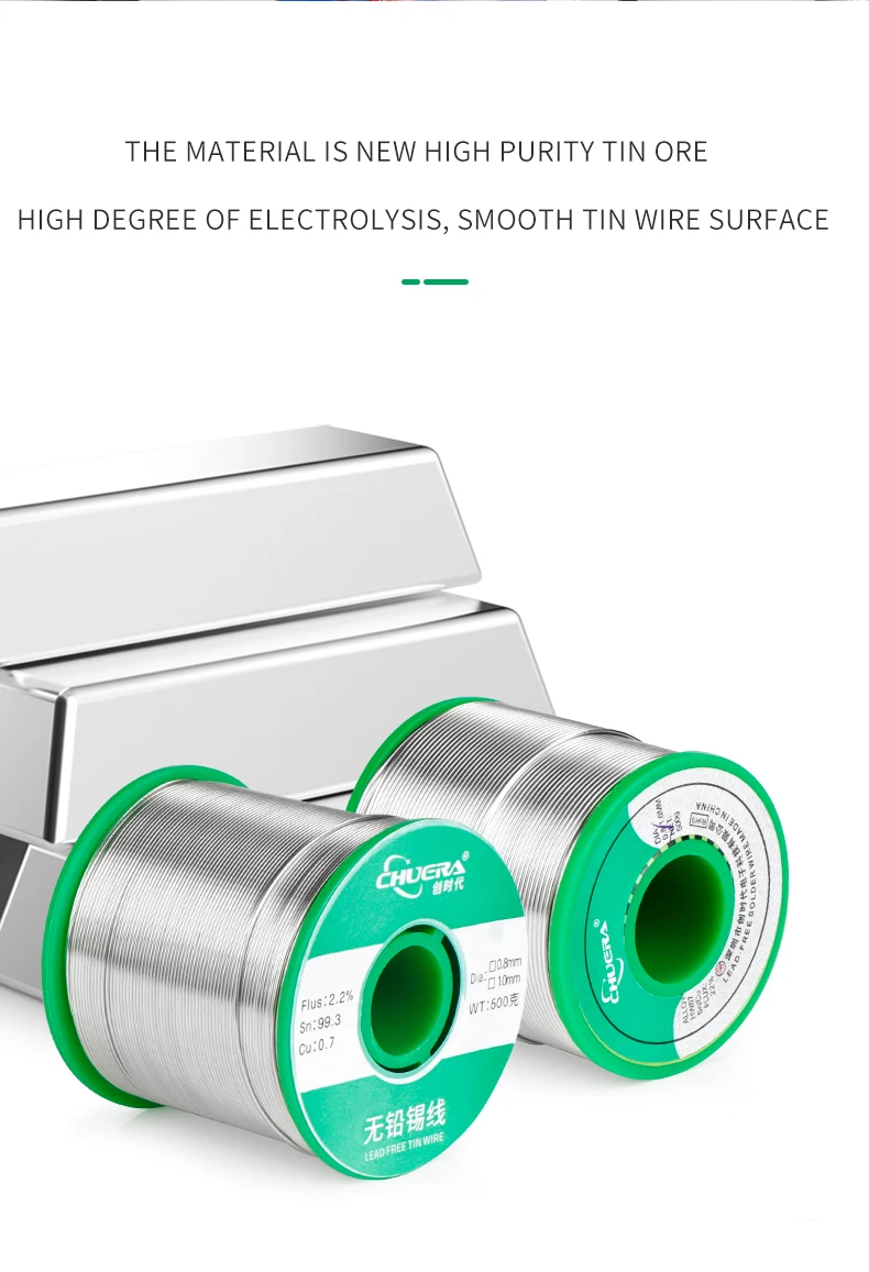 Chuera Lead Free Environmentally Friendly Containing Rosin High Purity Low Melting Point 0.8 1.0 Soldering Solder Wire